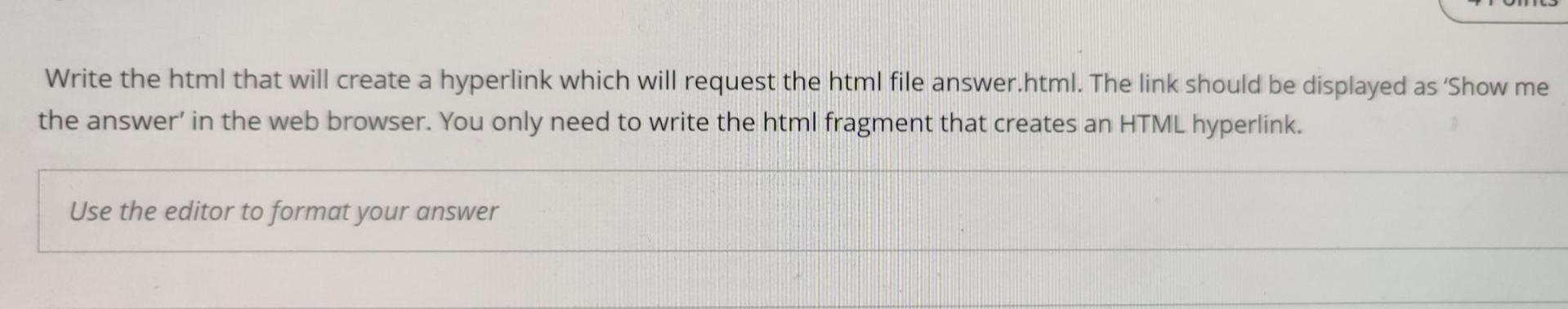 Solved Write the html that will create a hyperlink which | Chegg.com