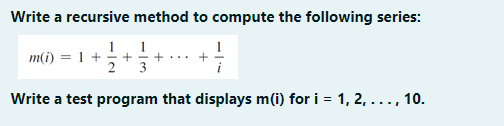 Solved in java Write a recursive method to compute the | Chegg.com