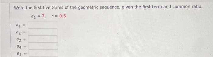 Solved Write a recursive formula for the arithmetic | Chegg.com