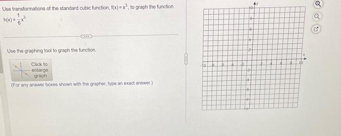 Solved Use transformations of the standard cubic function, | Chegg.com