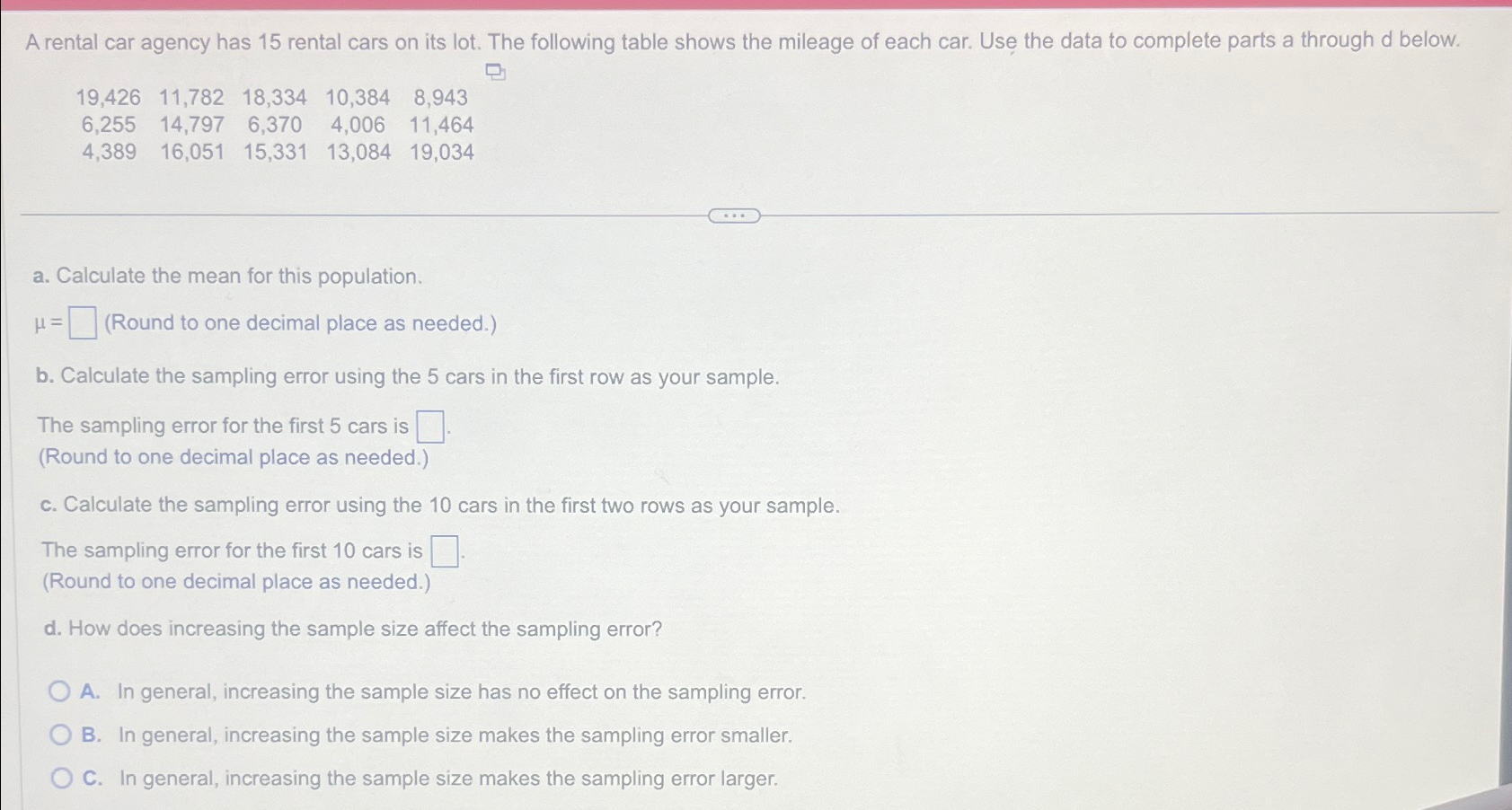Solved A rental car agency has 15 ﻿rental cars on its lot.