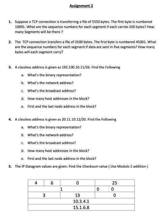 Solved Assignment 2 1. Suppose a TCP connection is | Chegg.com