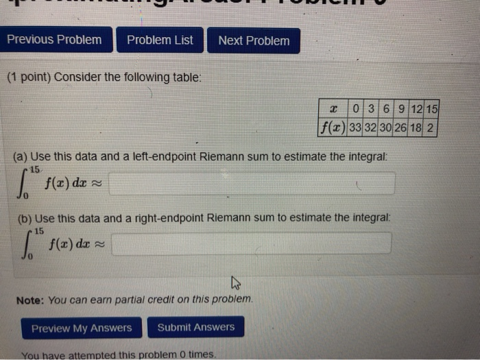 Solved Previous Problem Problem List Next Problem (1 point) | Chegg.com