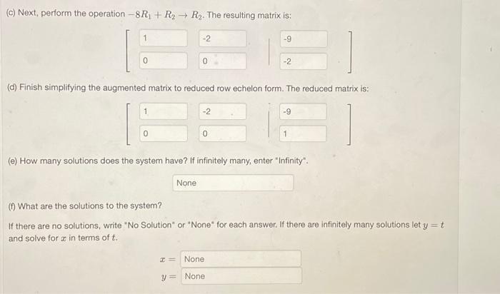 Solved Solve the following system using augmented matrix | Chegg.com