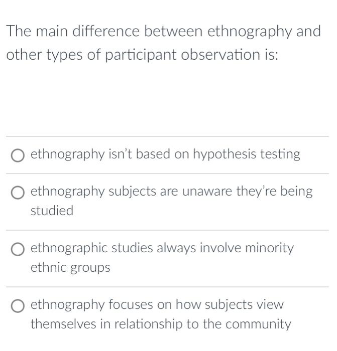 The Main Difference Between Ethnography And Other