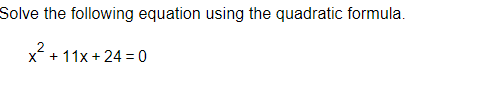 Solved Solve the following equation using the quadratic | Chegg.com