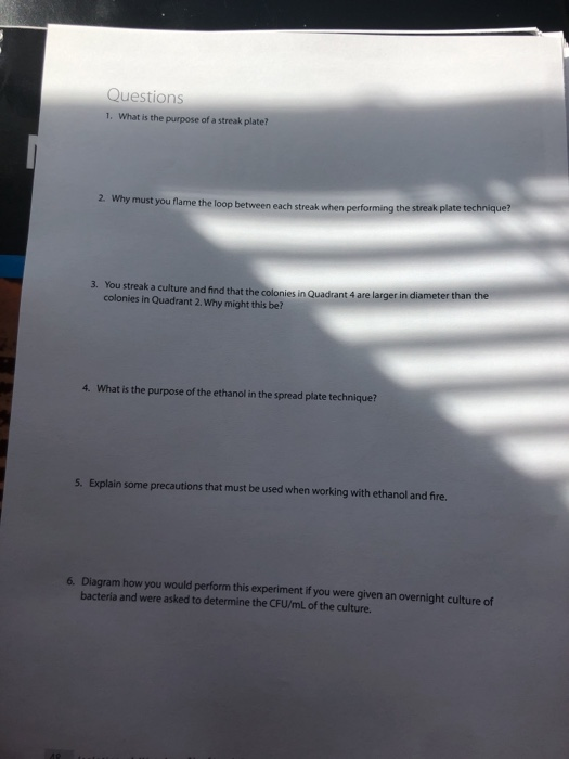 Solved Questions 1. What is the purpose of a streak plate?