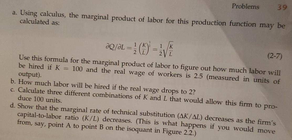 Solved 6. Suppose that a firm has the following production | Chegg.com