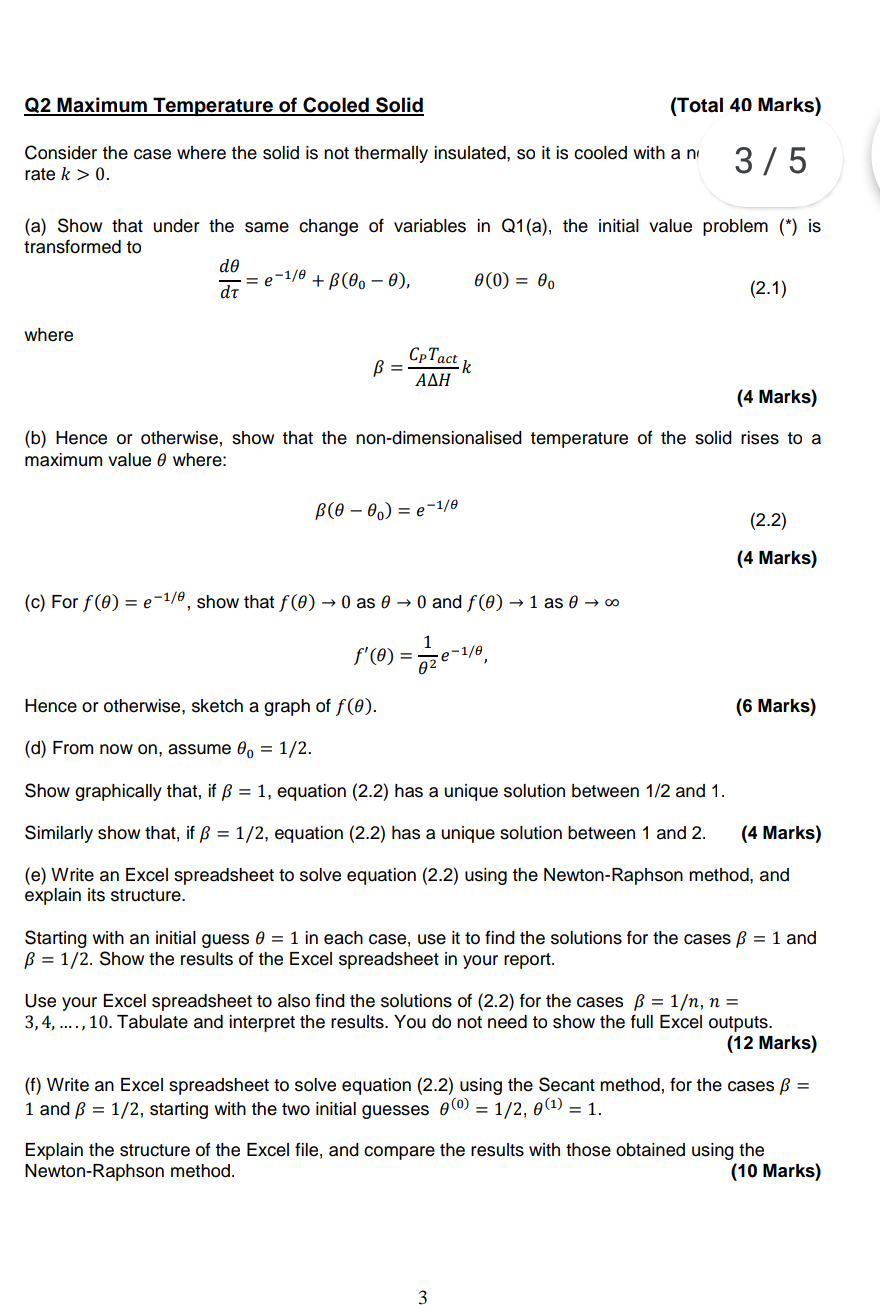 Solved Q4 Numerical Solution of Initial Value Problem (Total | Chegg.com
