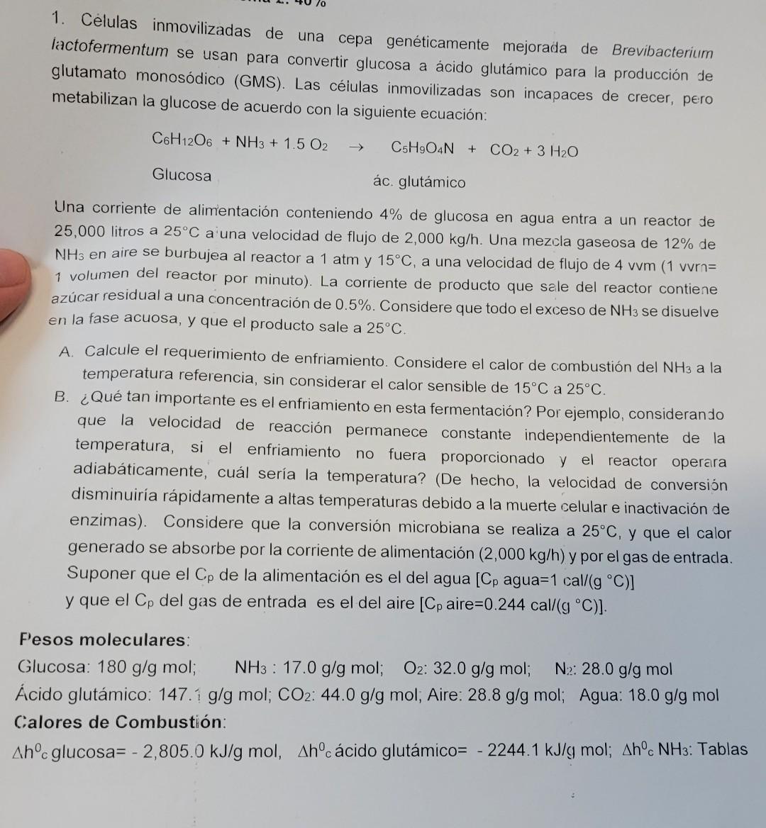 1. Celulas inmovilizadas de una cepa genéticamente mejorada de Brevibacterium lactofermentum se usan para convertir glucosa a