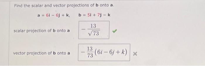 Solved Find The Scalar And Vector Projections Of B Onto A. | Chegg.com