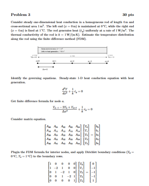 Solved Consider steady one-dimensional heat conduction in ﻿a | Chegg.com
