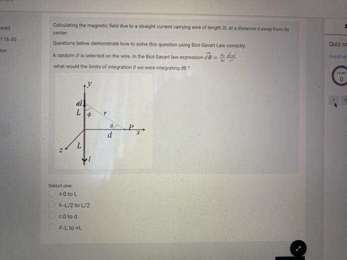 Solved Calculating the magnetic field due to a straight | Chegg.com
