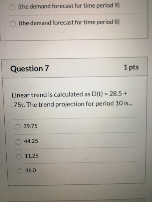 Solved (the demand forecast for time period 9) (the demand | Chegg.com