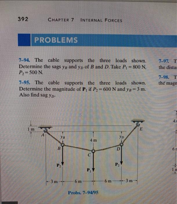 Solved 392 CHAPTER 7 INTERNAL FORCES PROBLEMS 7-94. The | Chegg.com