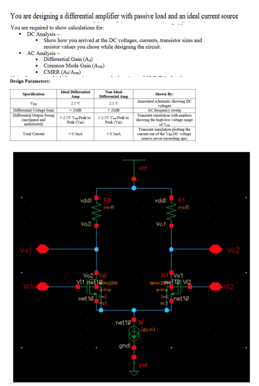 You are designing a differential amplifier with | Chegg.com