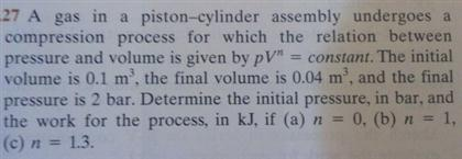 A Gas In A Piston Cylinder Assembly Undergoes A Chegg A Gas In A Piston Cylinder Assembly Undergoes A Chegg