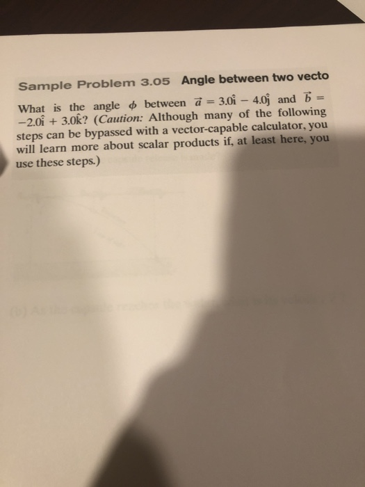 Solved Sample Problem 3.05 Angle between two vecto What is | Chegg.com