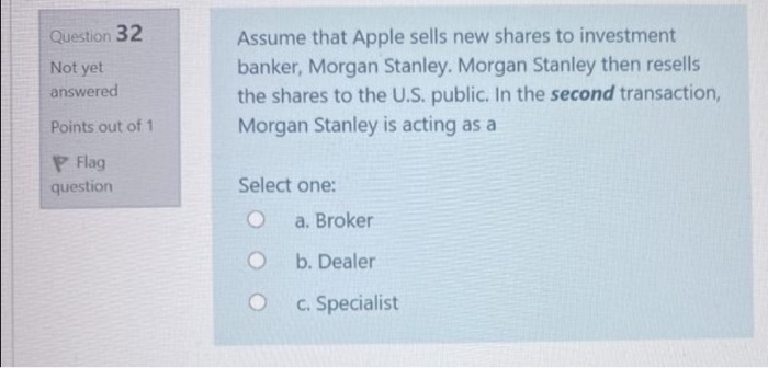 Solved Question 32 Not yet answered Assume that Apple sells | Chegg.com