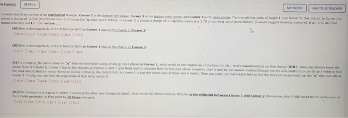 Solved 4 Points DETAILS MY NOTES ASK YOUR TEACHER Cander the | Chegg.com