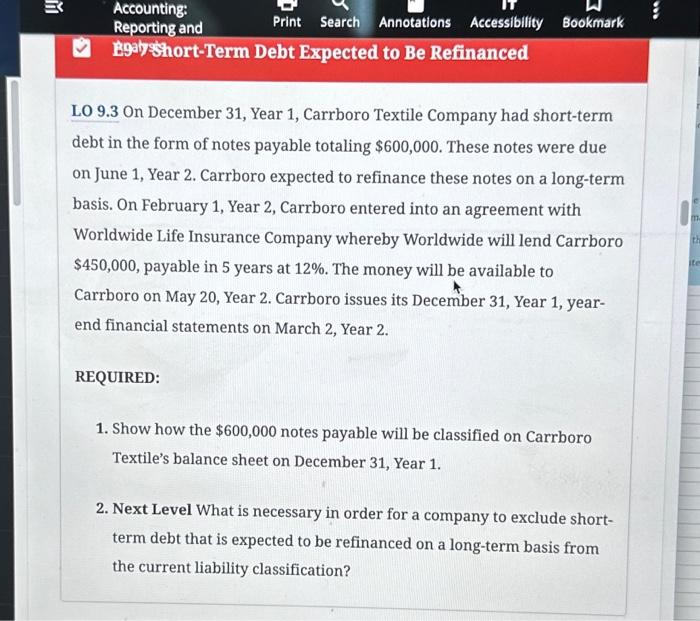 Solved m Accounting: Reporting and Print Search Annotations | Chegg.com