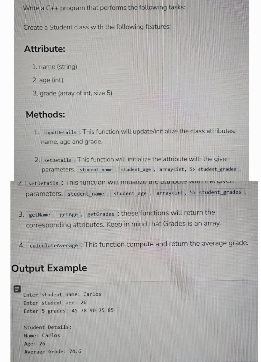 Solved Write a C++ ﻿program that performs the following | Chegg.com