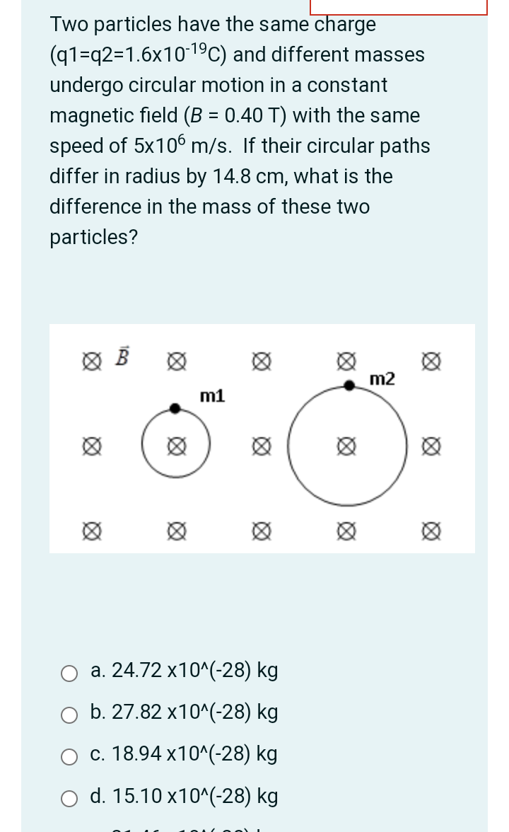 Solved Two particles have the same charge (91=q2=1.6x10-19C) | Chegg.com