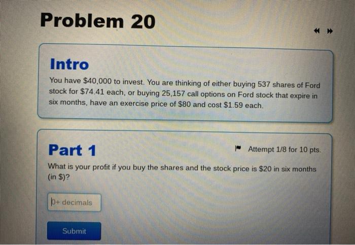 Solved Problem 19 * >> Intro An Investor Believes That The | Chegg.com