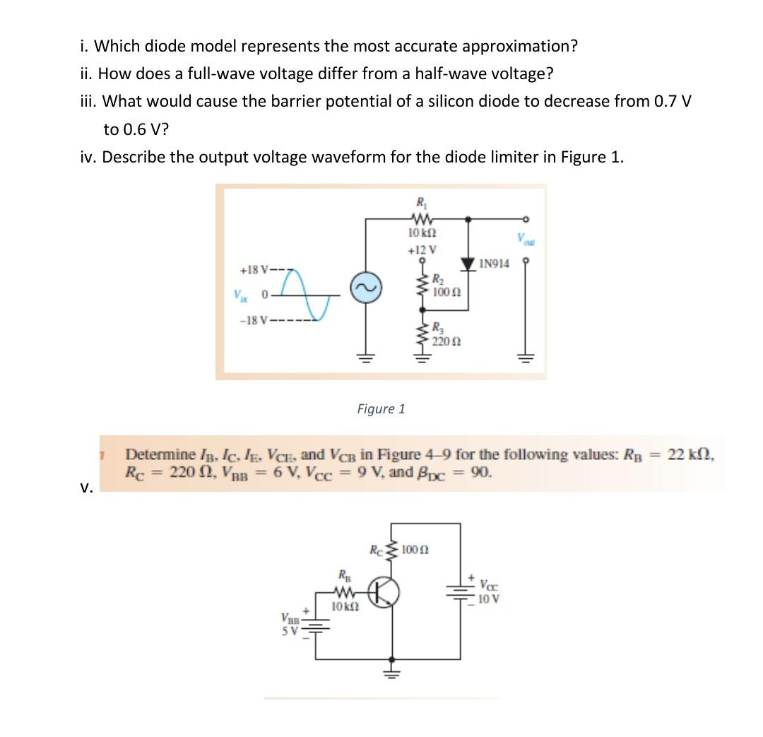 Solved i. Which diode model represents the most accurate | Chegg.com