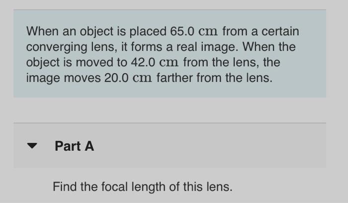 Solved When an object is placed 65.0 cm from a certain | Chegg.com