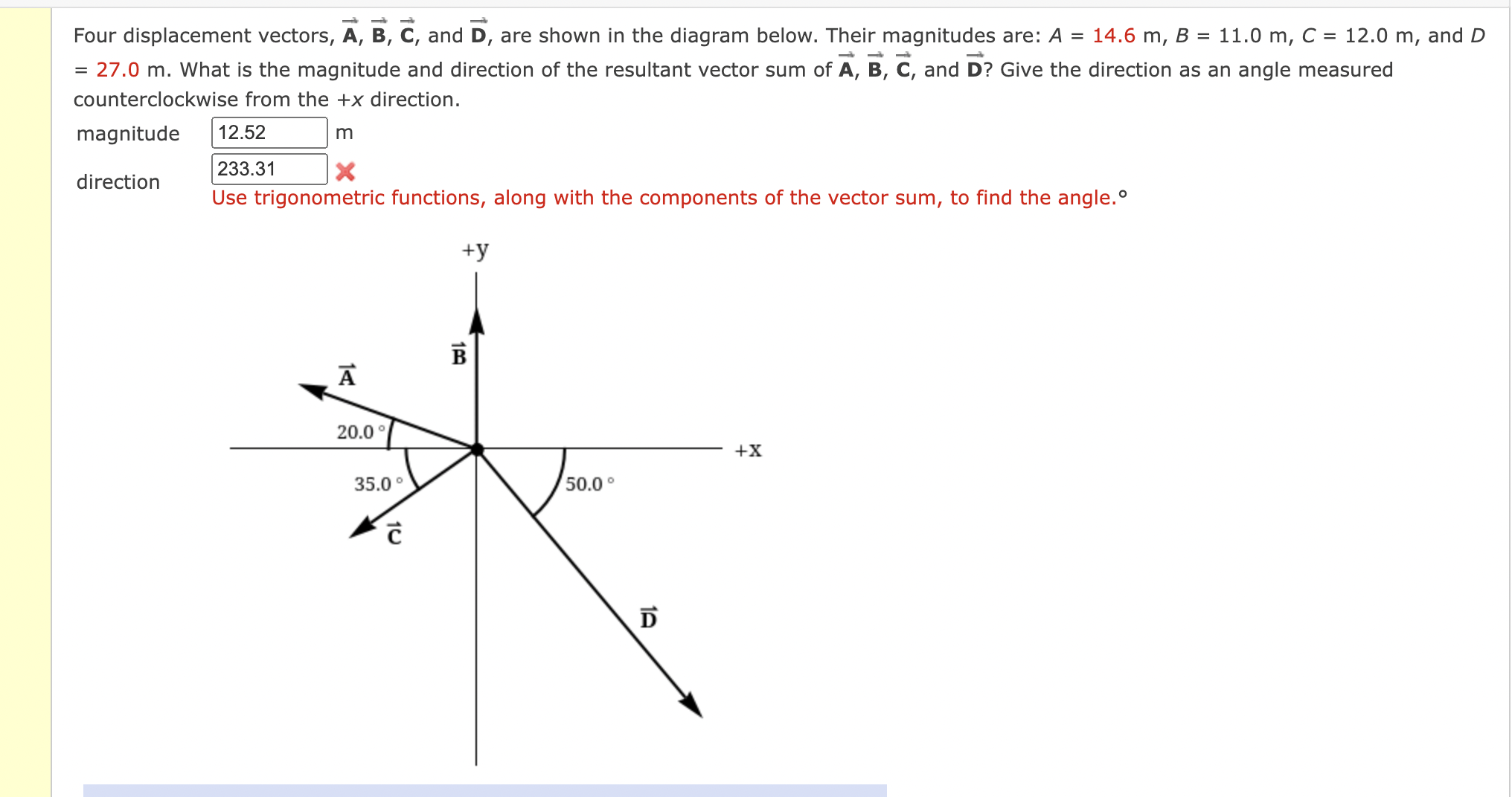 Solved Four displacement vectors, vec(A),vec(B),vec(C), ﻿and | Chegg.com