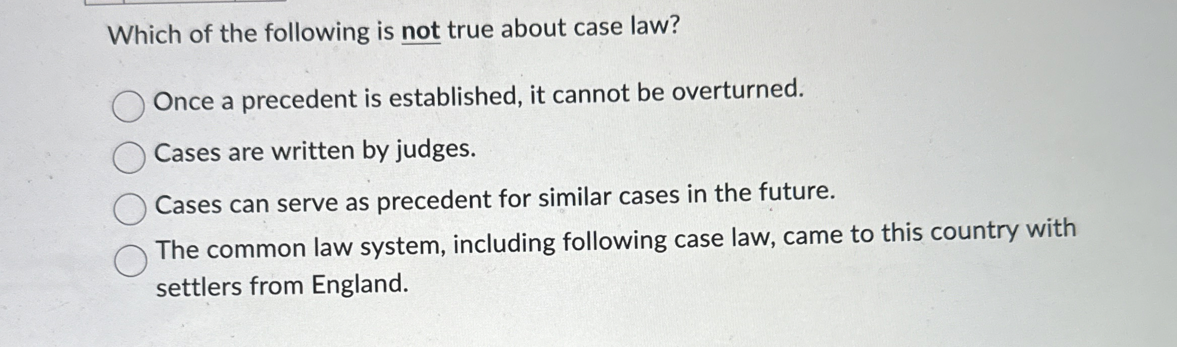 Solved Which of the following is not true about case | Chegg.com