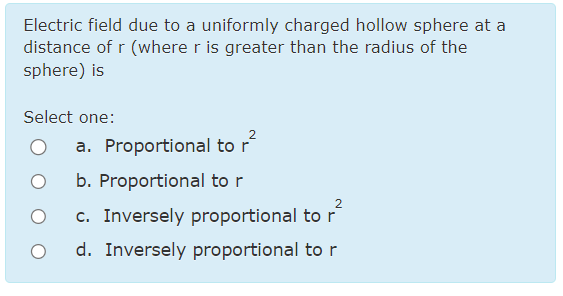Solved Electric field due to a uniformly charged hollow | Chegg.com