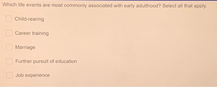 Solved Which life events are most commonly associated with | Chegg.com