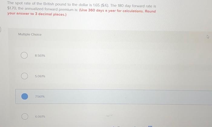 solved-the-spot-rate-of-the-british-pound-to-the-dollar-is-chegg