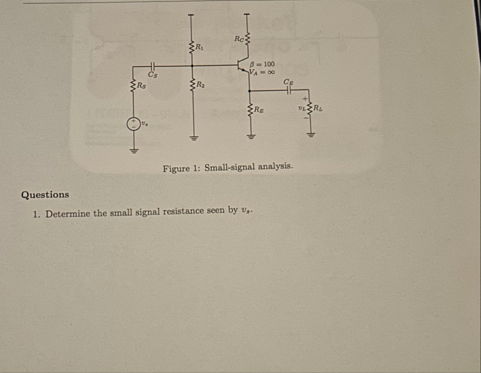Figure 1: Small-signal analysis.QuestionsDetermine | Chegg.com
