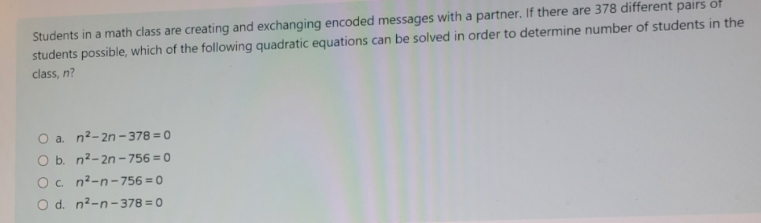 Solved Students in a math class are creating and exchanging | Chegg.com