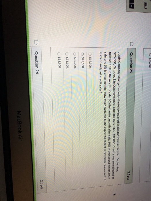 Solved Question 27 2.5 pts Fortune Company's direct