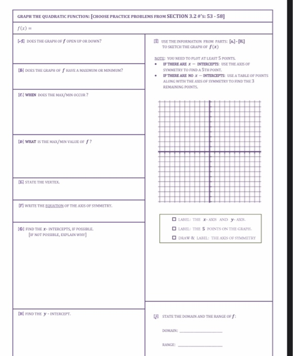Solved Graph The Quadratic Function Choose Practice Pro