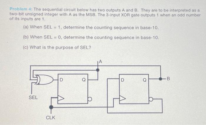 Solved Problem 4: The Sequential Circuit Below Has Two | Chegg.com