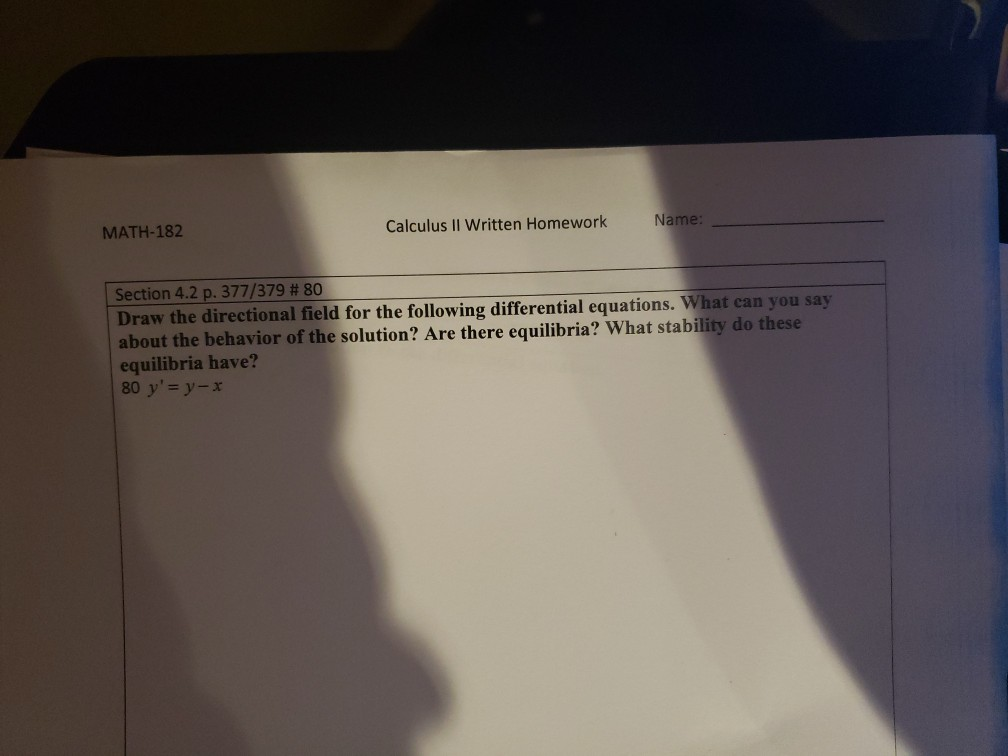 Solved MATH-182 Name: Calculus II Written Homework Section | Chegg.com