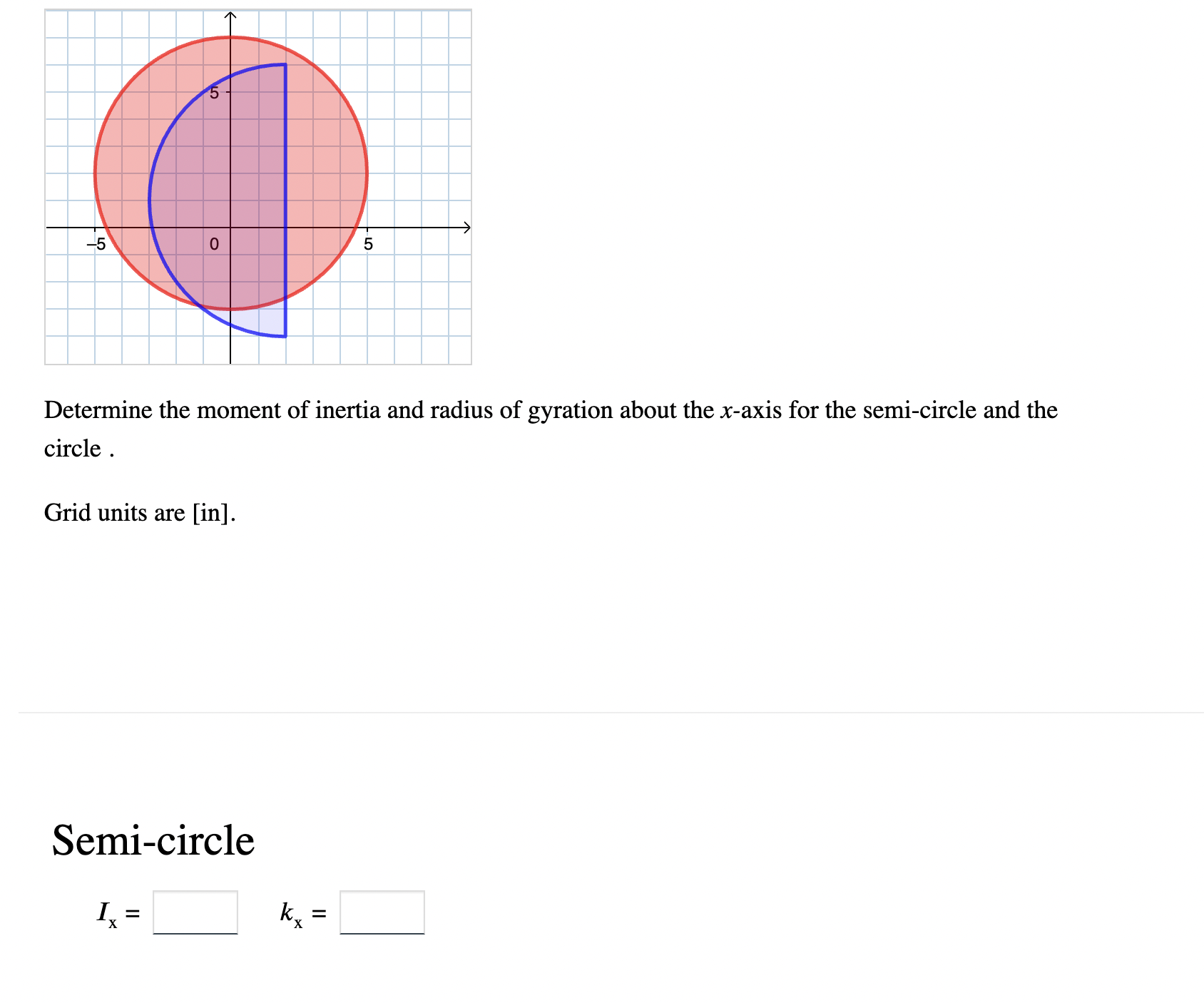 what is the moment of inertia of a semi circle