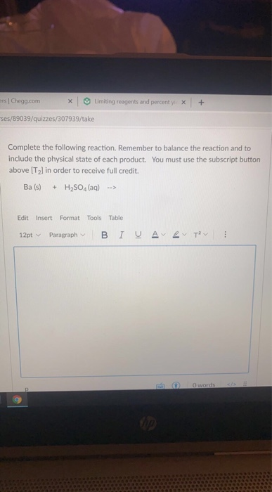 Solved Chegg.com X Limiting reagents and percent y X + | Chegg.com