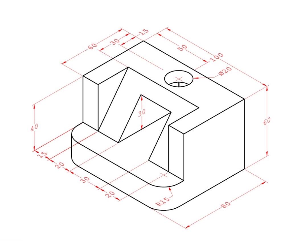 Solved orthographic projection view front top side view ( | Chegg.com
