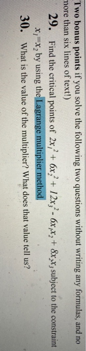 Solved Two bonus points if you solve the following two | Chegg.com