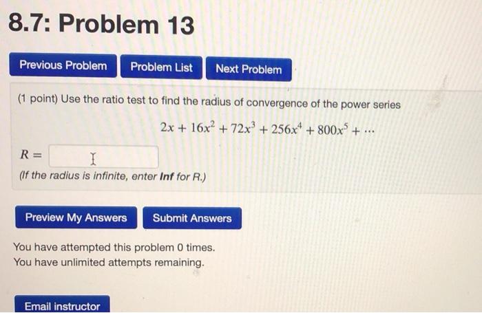 Solved 8.7: Problem 13 Previous Problem Problem List Next | Chegg.com