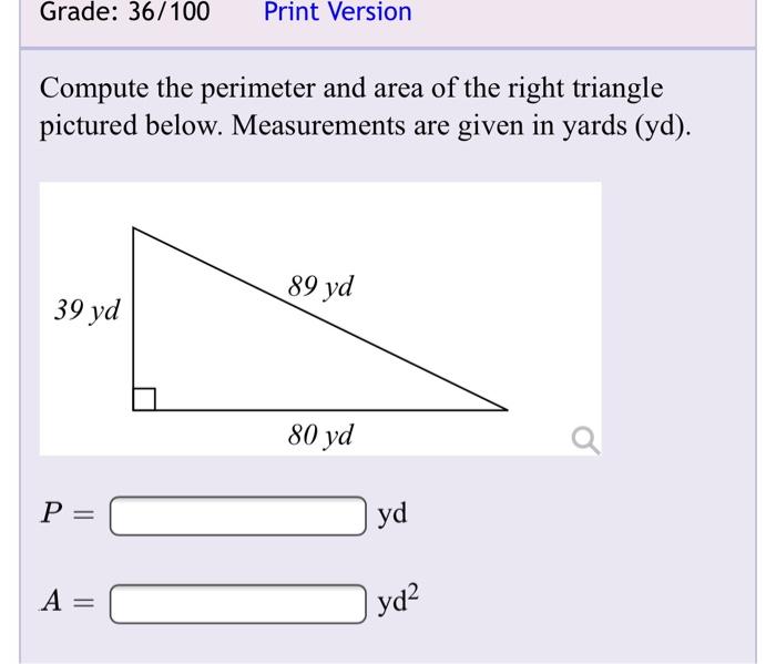 Solved 8 Find the area of the triangle pictured above. Round | Chegg.com