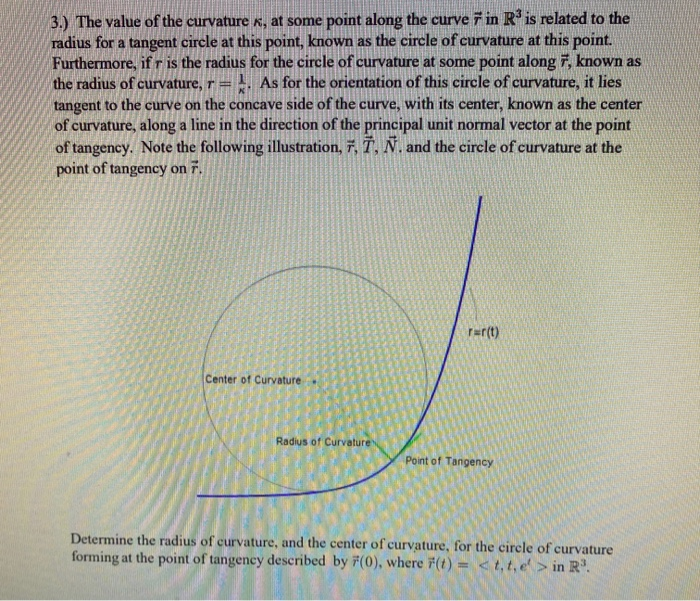 Solved 3.) The value of the curvature x, at some point along | Chegg.com