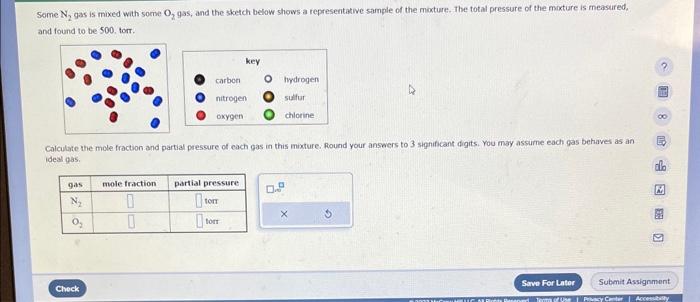 Some \( \mathrm{N}_{2} \) gas is mixed with some \( \mathrm{O}_{2} \) gas, and the sketch below shows a representative sample