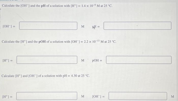 Solved Calculate the [OH−]and the pH of a solution with | Chegg.com